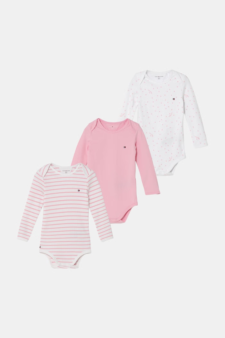 Tommy Hilfiger body pentru bebeluși din bumbac cu elastan pachet de 3