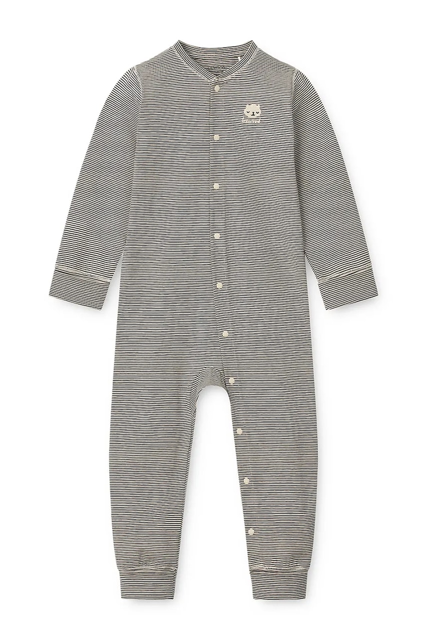 Liewood  overal dojčenský bavlnený s elastanom Birk Grow Striped Pyjamas Jumpsuit