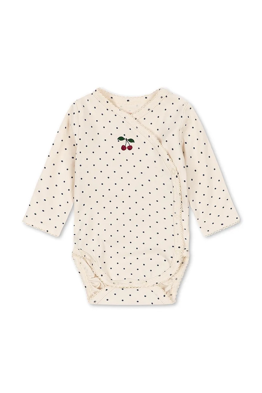 Konges Sløjd  body dojčenské bavlnené s elastanom BASIC LS NEWBORN BODY GOTS