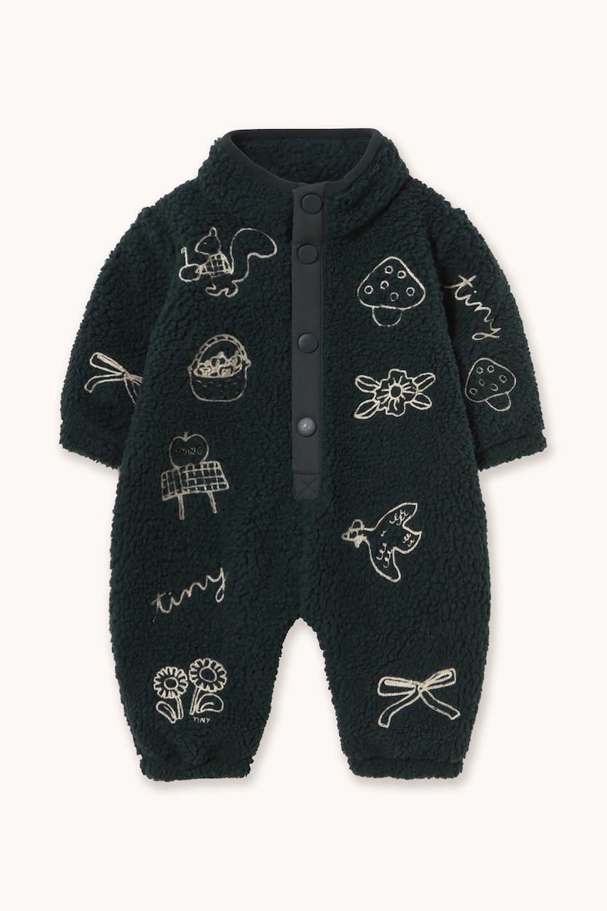 Tinycottons salopetă de dormit pentru bebeluși TINY APPLES SHERPA ONE-PIECE