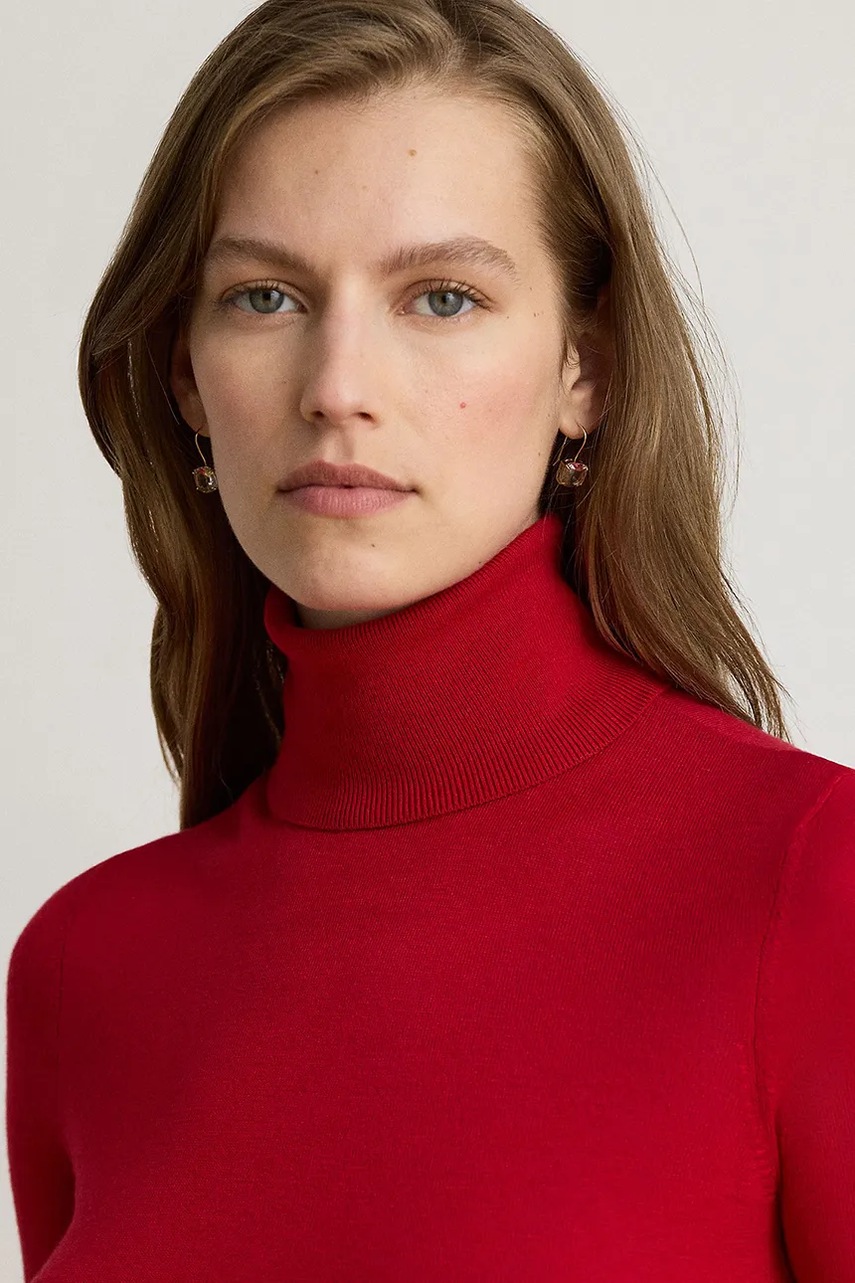 Lauren Ralph Lauren Lauren Ralph Lauren μακρυμάνικο γυναικείο με πρόσμιξη μεταξιού - 4