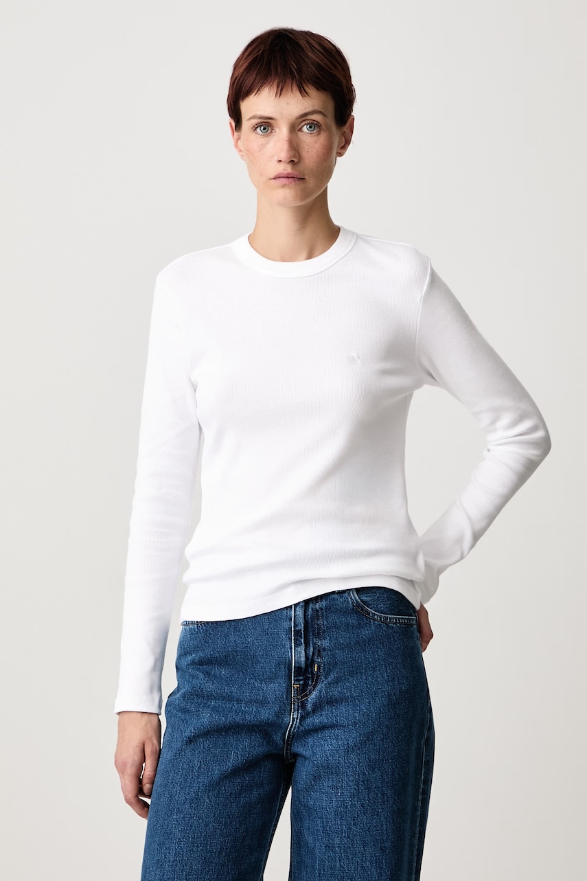 Carhartt WIP  longsleeve damski bawełniany z elastanem Philipa T-Shirt