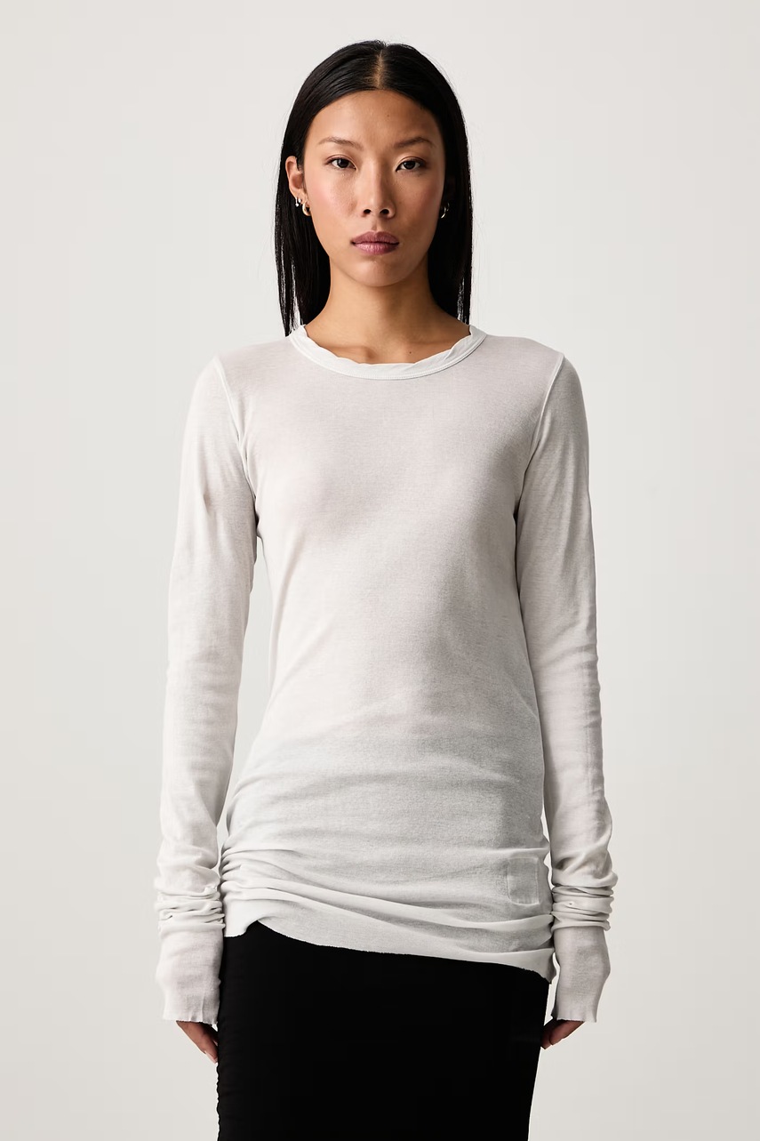 Rick Owens DRKSHDW  longsleeve de damă din bumbac Basic
