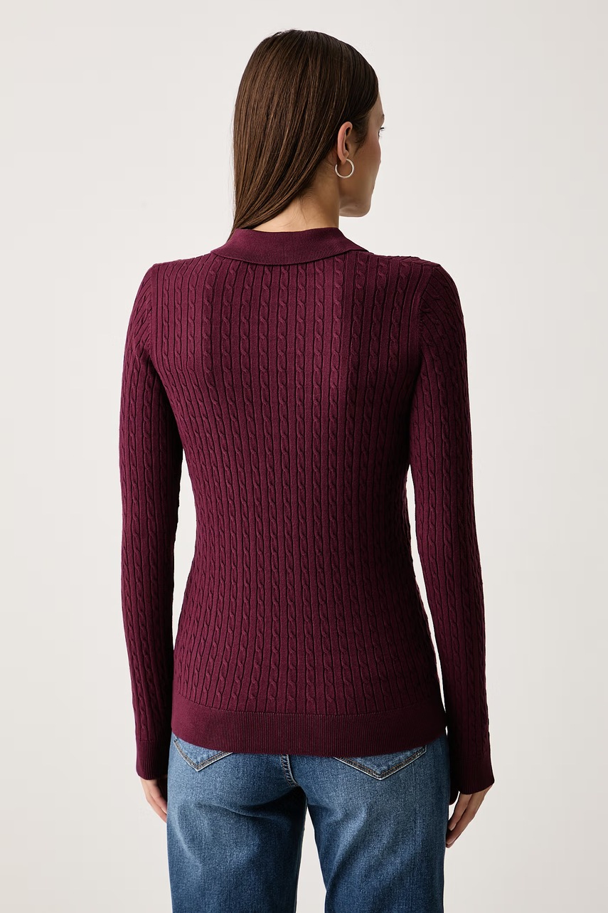 U.S. Polo Assn. πουλόβερ lounge γυναικείο με βισκόζη CABLE KNIT