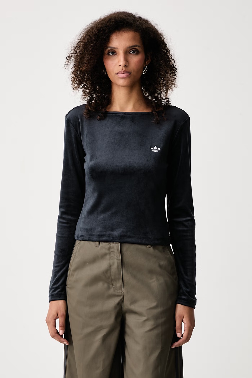 adidas Originals majica dugih rukava ženska od velura Essentials Velour