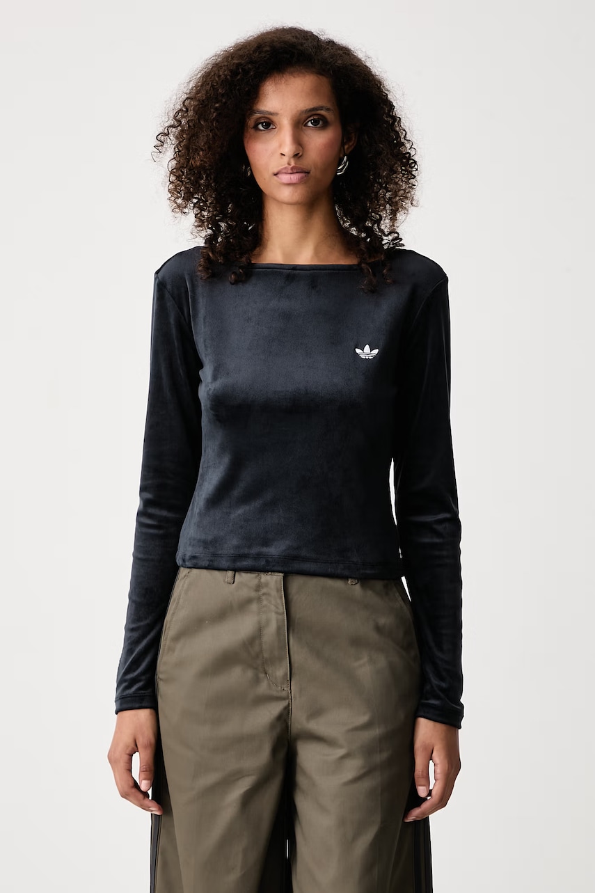 adidas Originals majica dugih rukava ženska od velura Essentials Velour