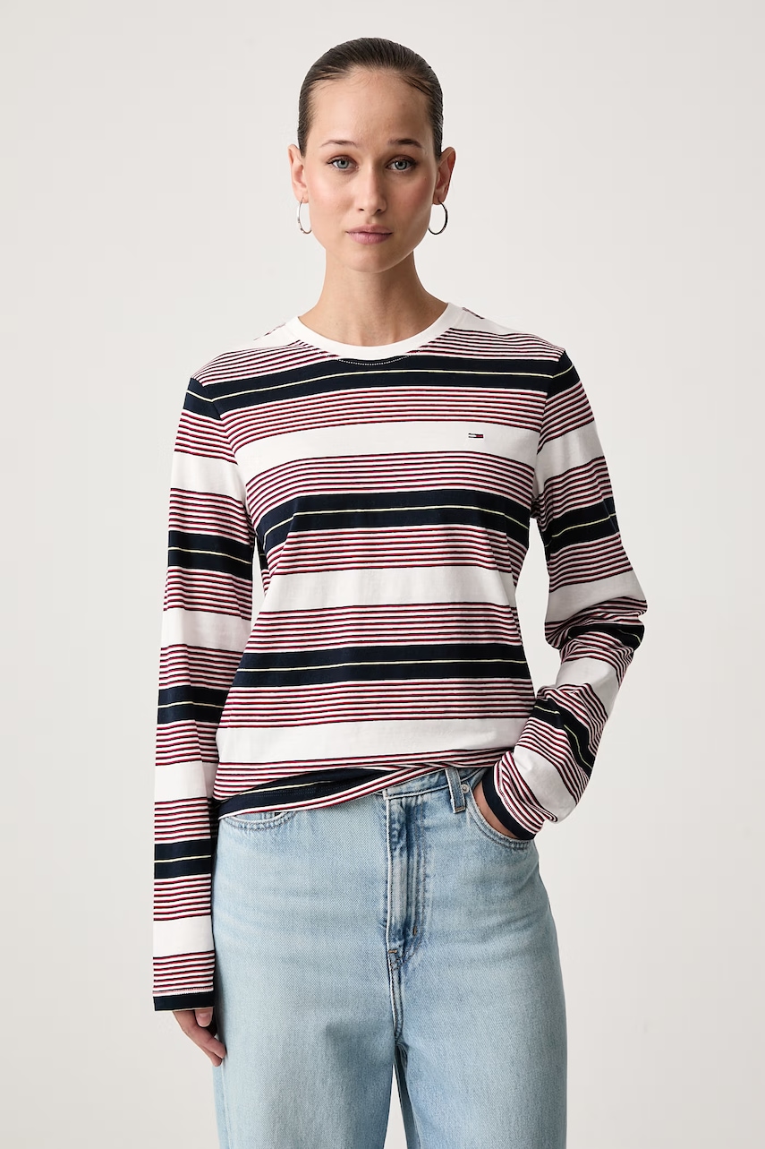 Tommy Jeans  tričko s dlhým rukávom dámske bavlnené