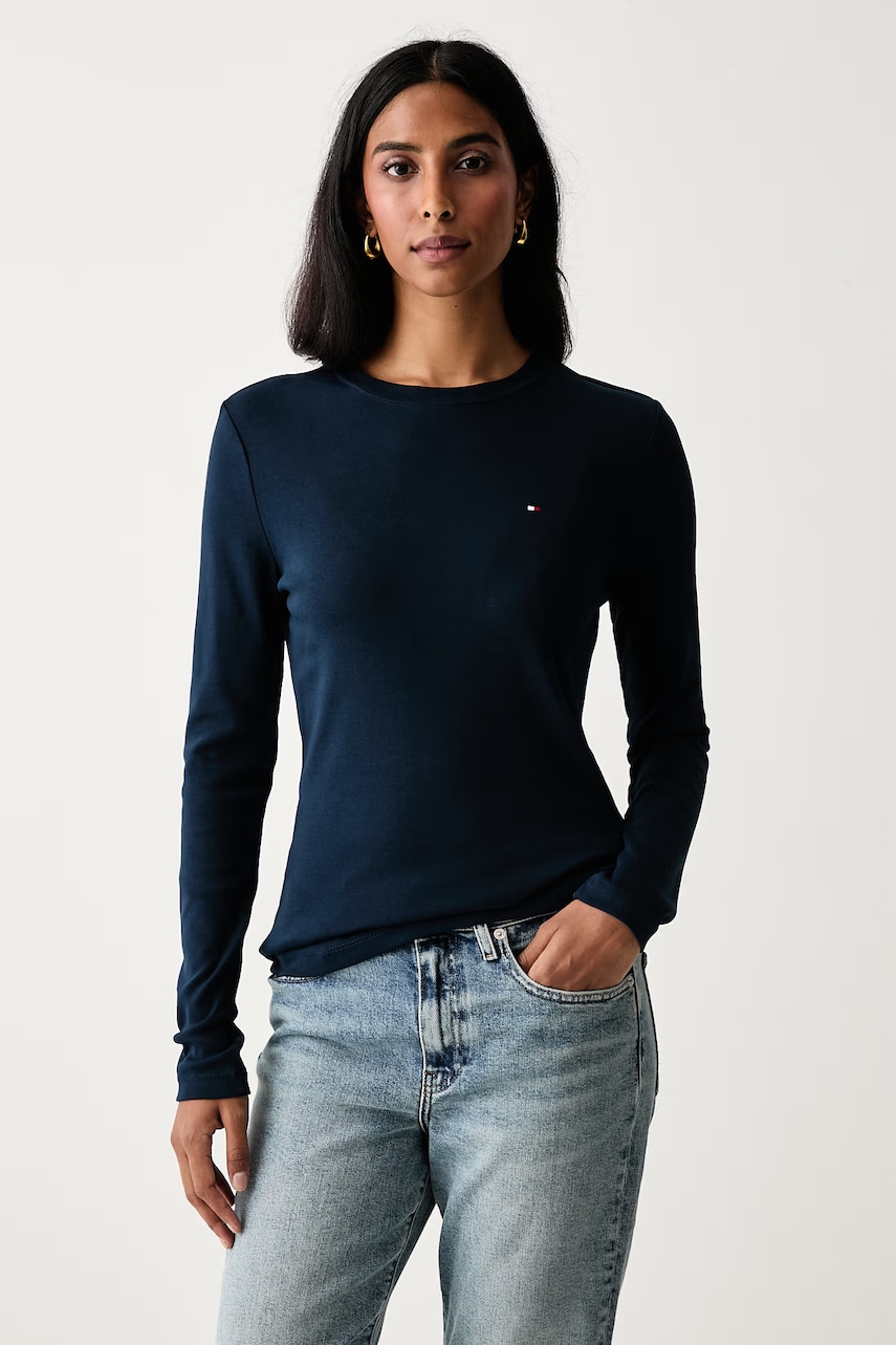 Tommy Hilfiger  tričko s dlhým rukávom dámske bavlnené