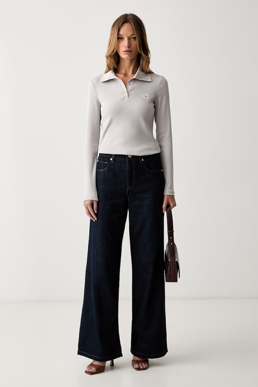 Calvin Klein Jeans μακρυμάνικο γυναικείο βαμβακερό με ελαστάν