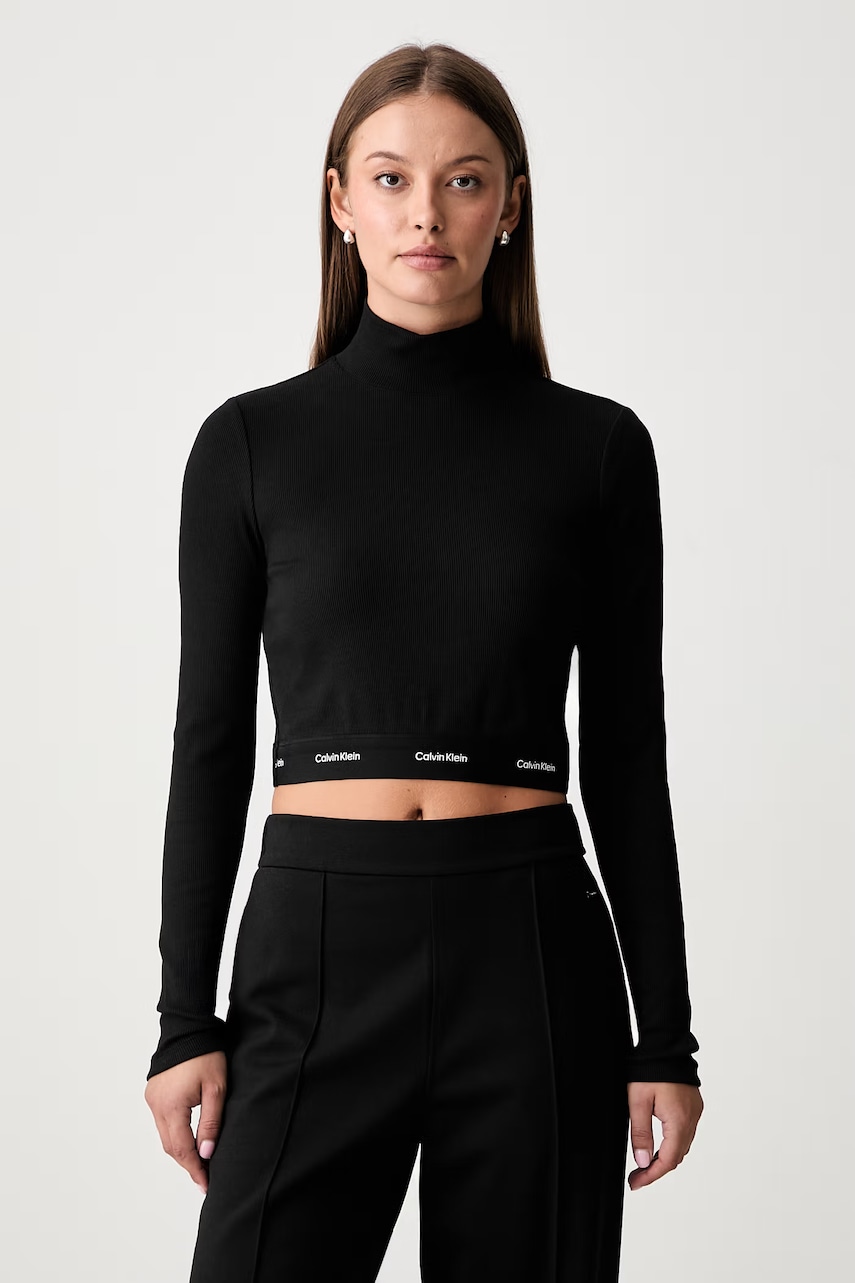Calvin Klein Jeans longsleeve damski bawełniany z elastanem