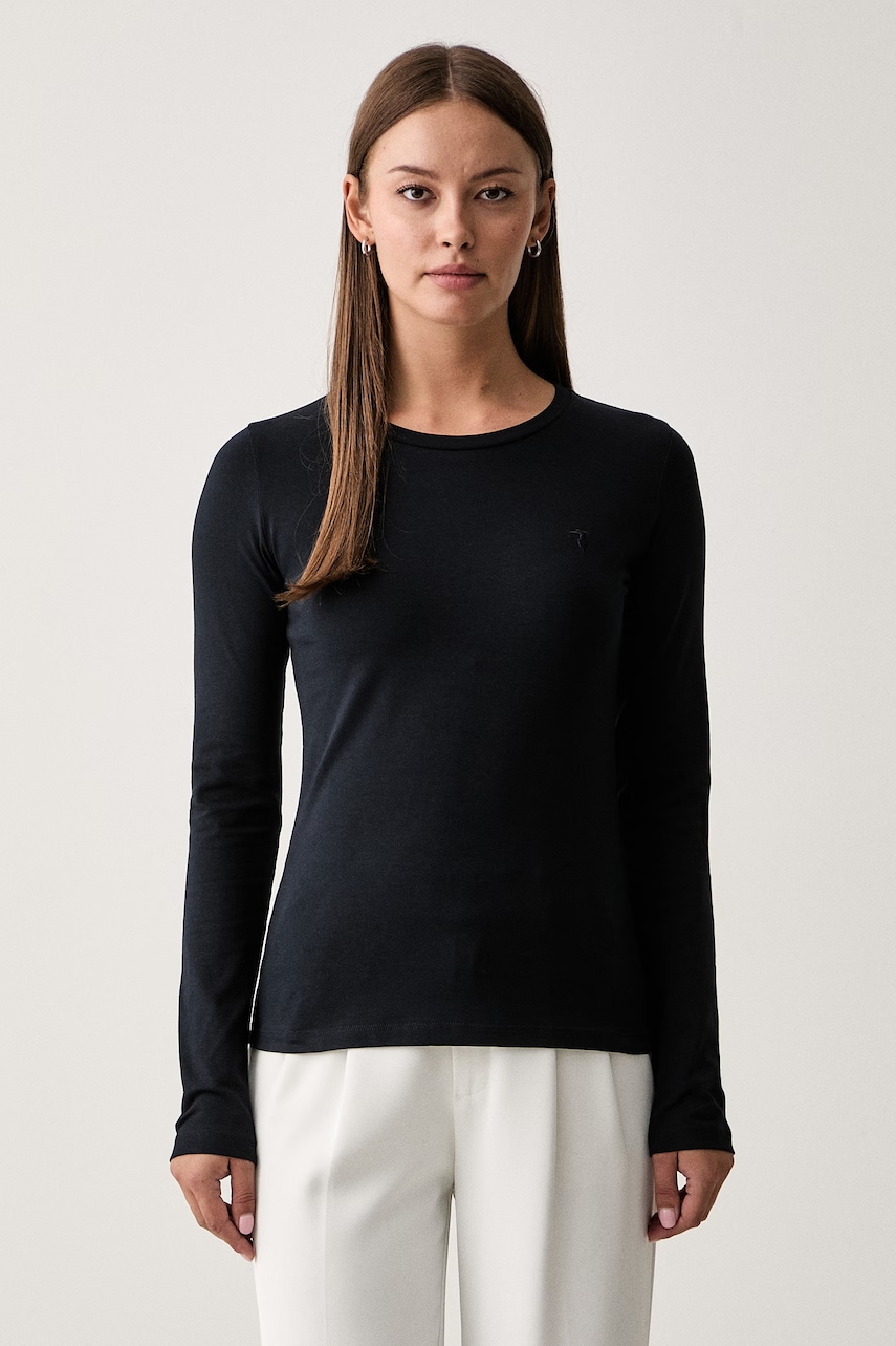 Trussardi longsleeve damski bawełniany z elastanem