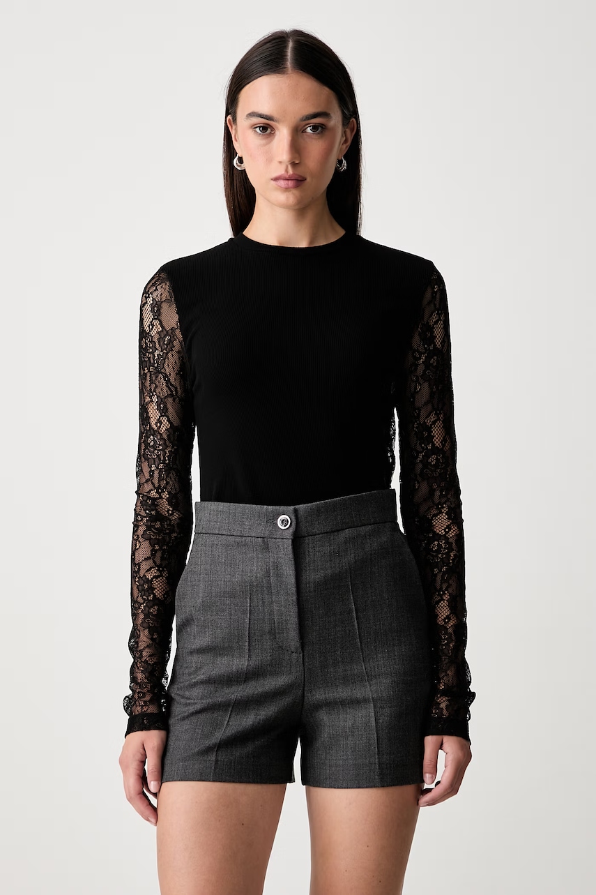 Pinko longsleeve damski z dodatkiem wełny