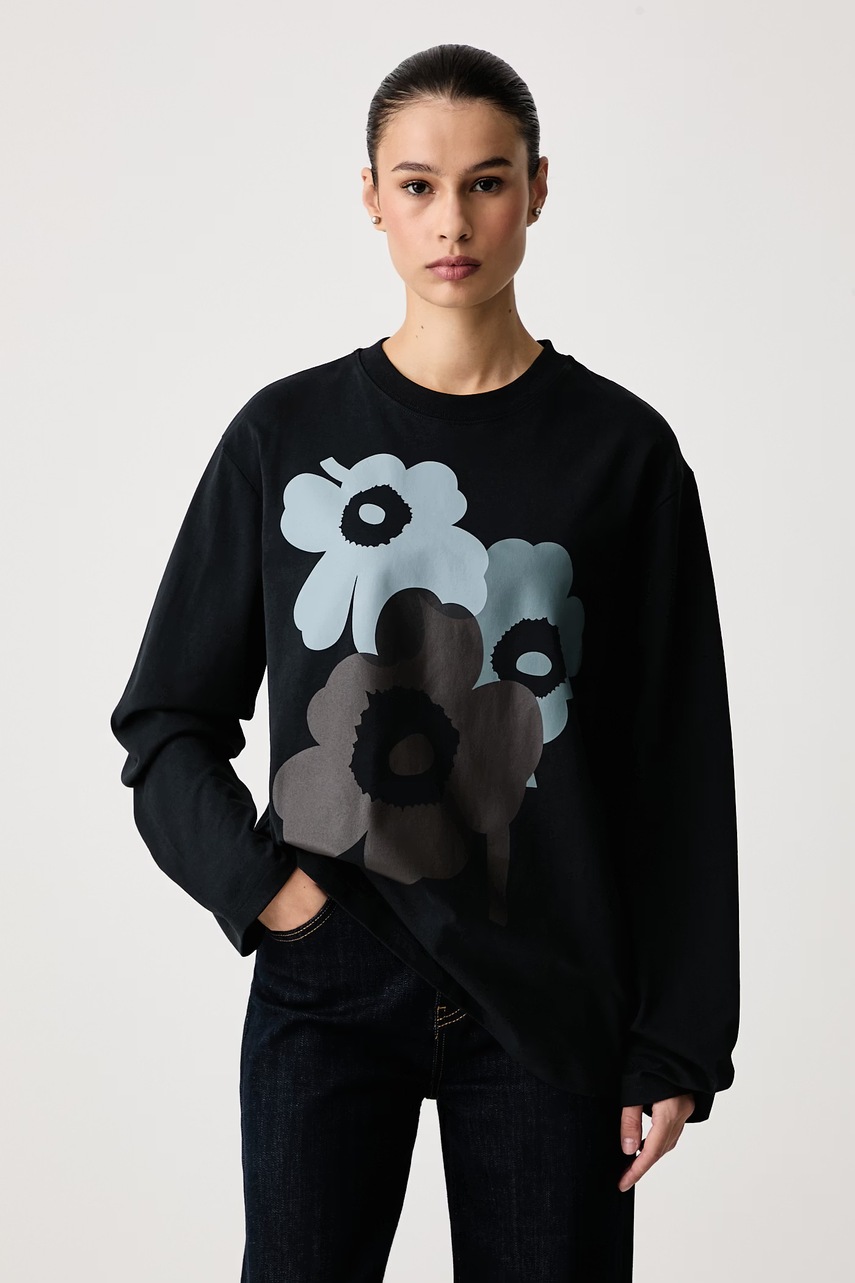 Marimekko  tričko s dlouhým rukávem dámské bavlněné