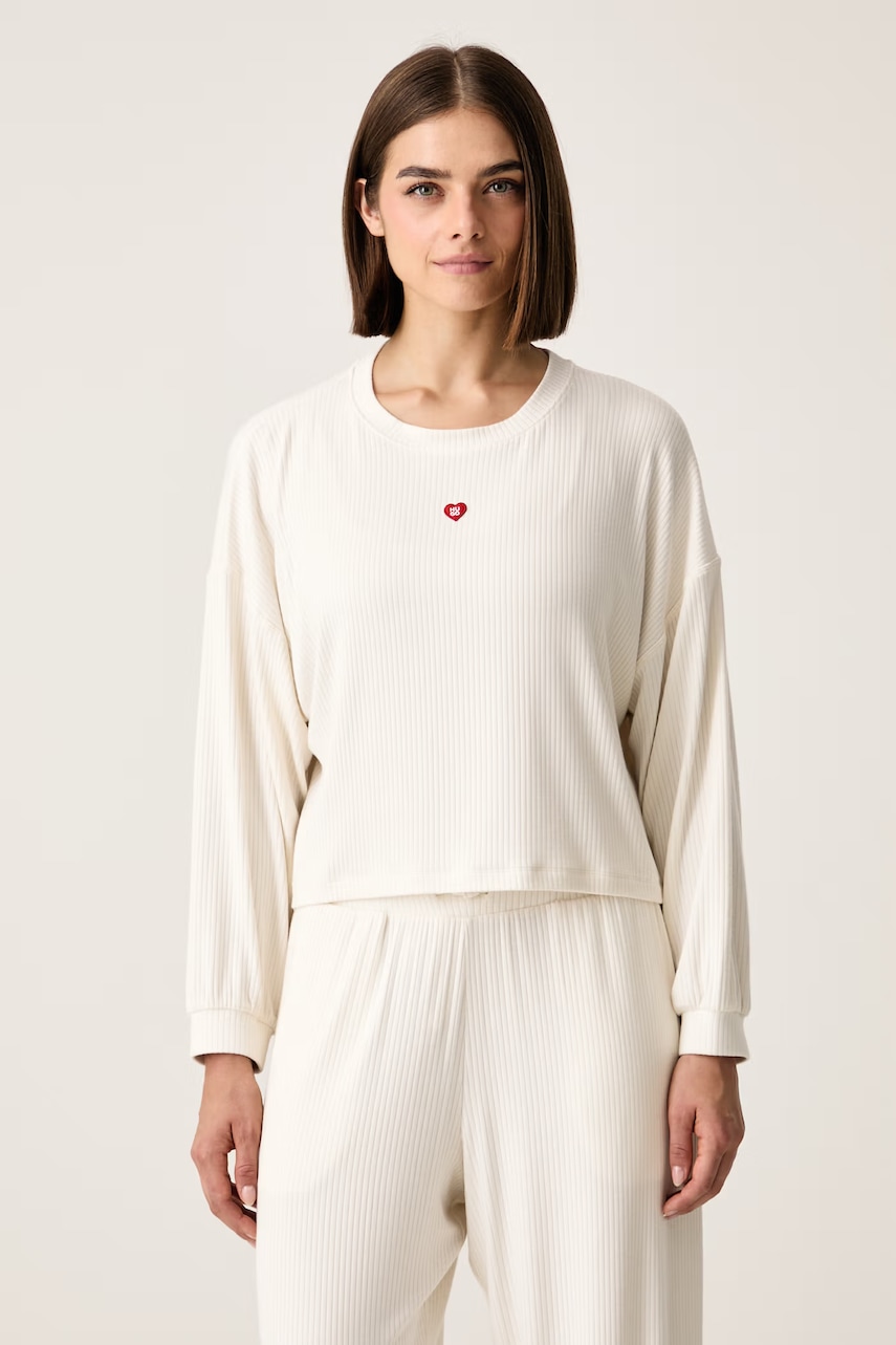 HUGO  hanorac de loungewear pentru femei cu modal  HEART TOP