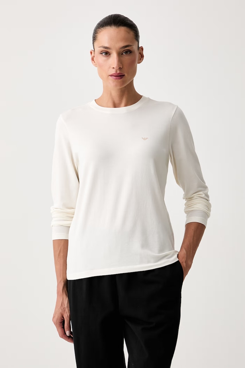 Emporio Armani Underwear longsleeve lounge pentru femei din bumbac cu elastan