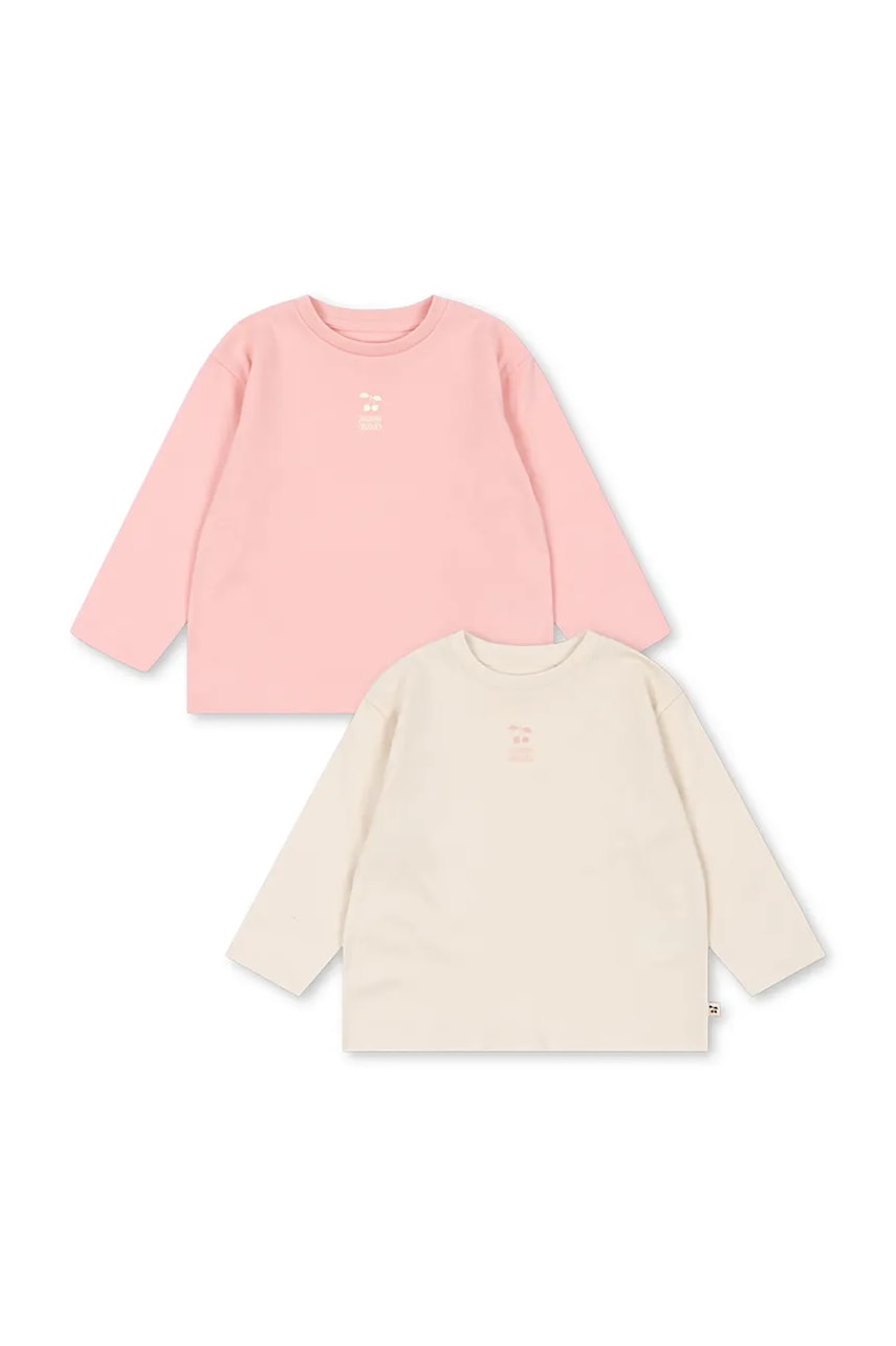Konges Sløjd tričko s dlhým rukávom detské bavlnené 2 PACK LIN LS TEE GOTS 2-pak