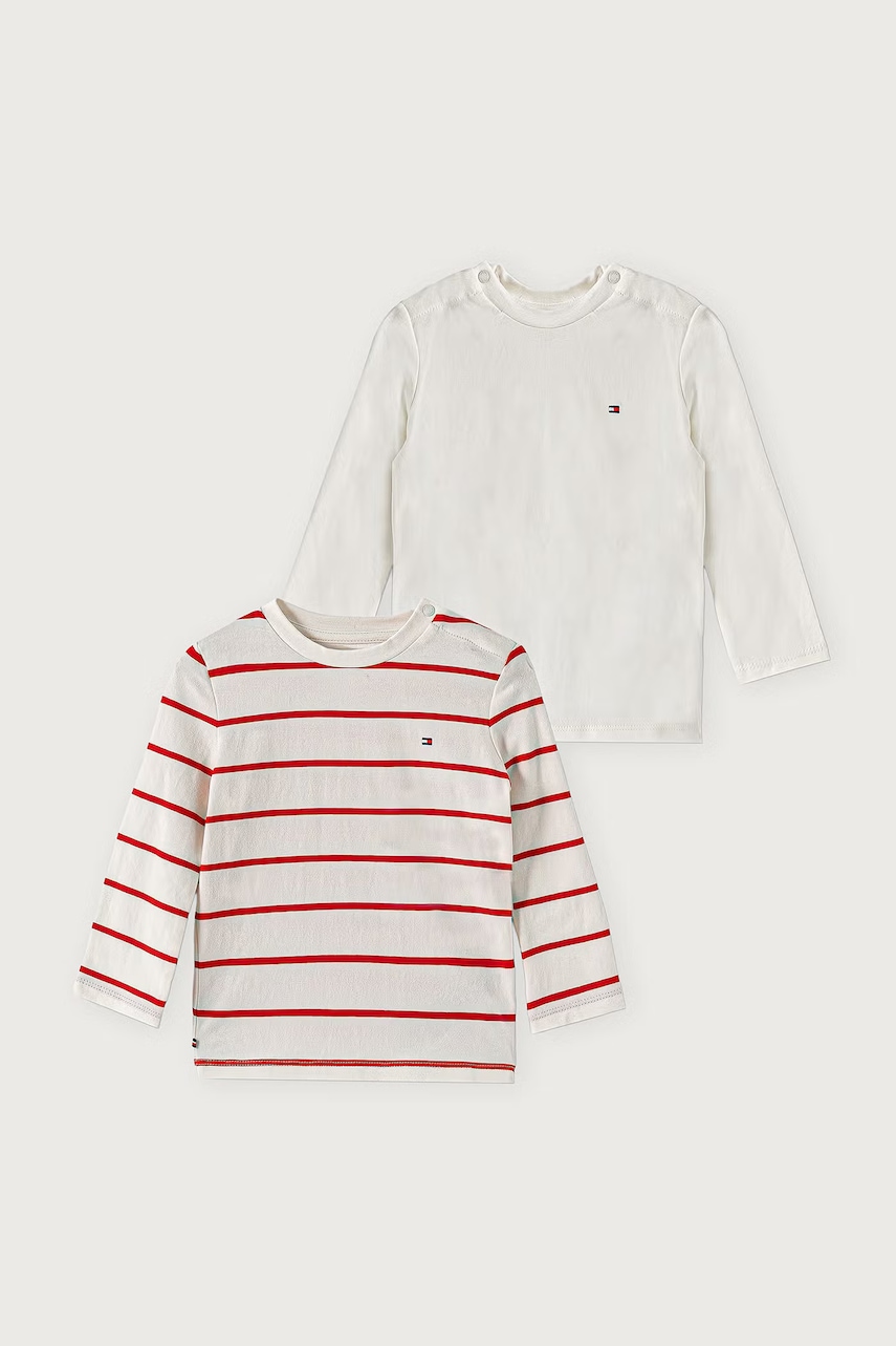 Tommy Hilfiger longsleeve pentru bebeluși din bumbac cu elastan pachet de 2
