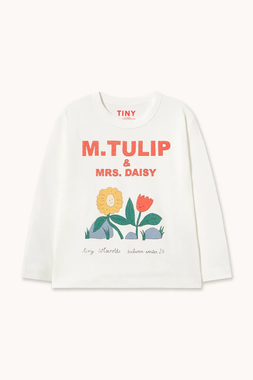 Tinycottons tričko s dlhým rukávom detské bavlnené TULIP & DAISY GRAPHIC SLEEVE TEE