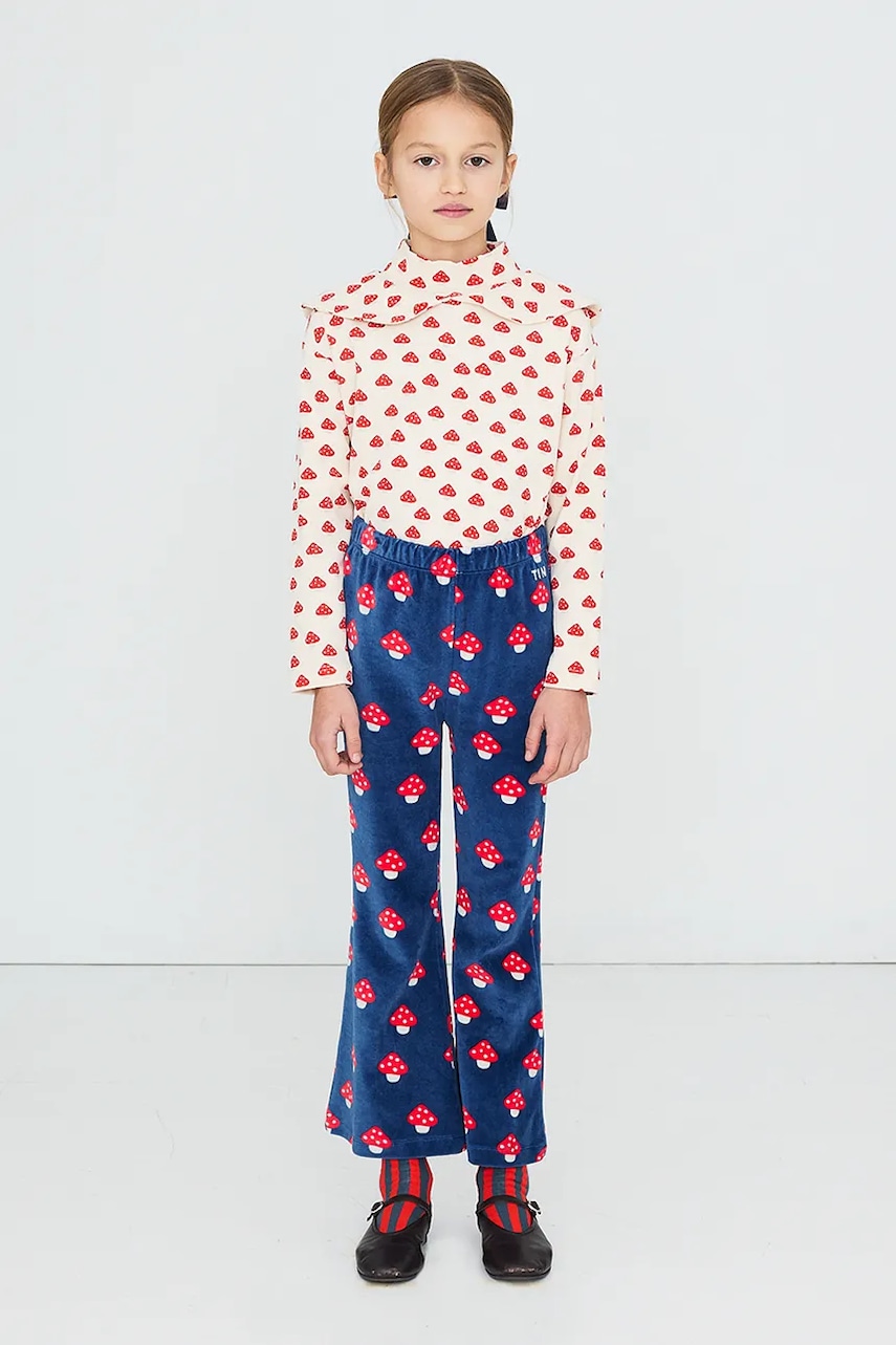 Tinycottons tričko s dlhým rukávom detské bavlnené s elastanom MINI MUSHROOMS MOCKNECK