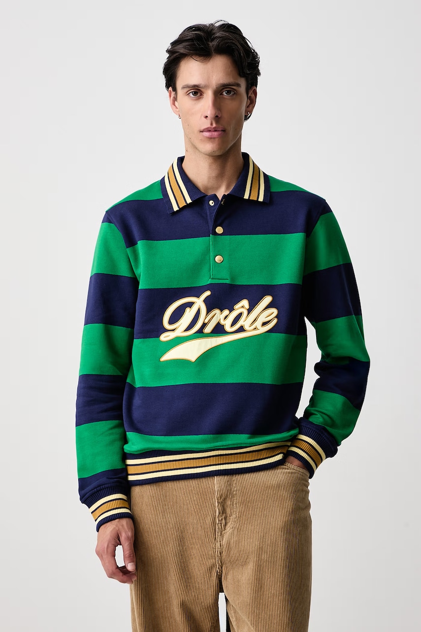 Drôle de Monsieur  hanorac pentru bărbați din bumbac Drule Embroidered