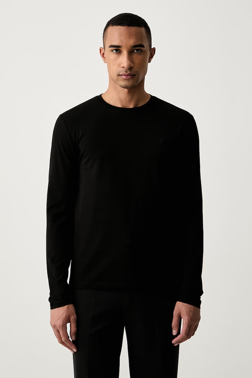 Trussardi longsleeve męski bawełniany z elastanem