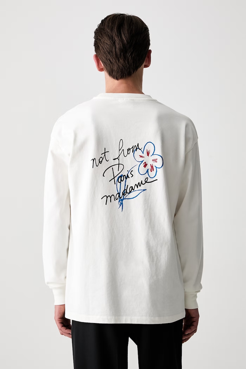 Drôle de Monsieur longsleeve męski bawełniany Esquisse Slogan