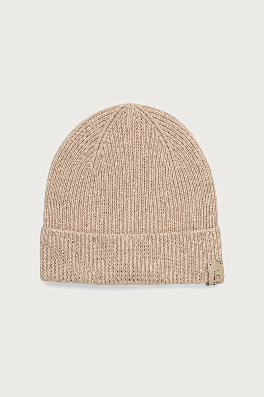 LE SH KA headwear  LE SH KA pletená čepice dámská vlněná Beige Cashnere Hat