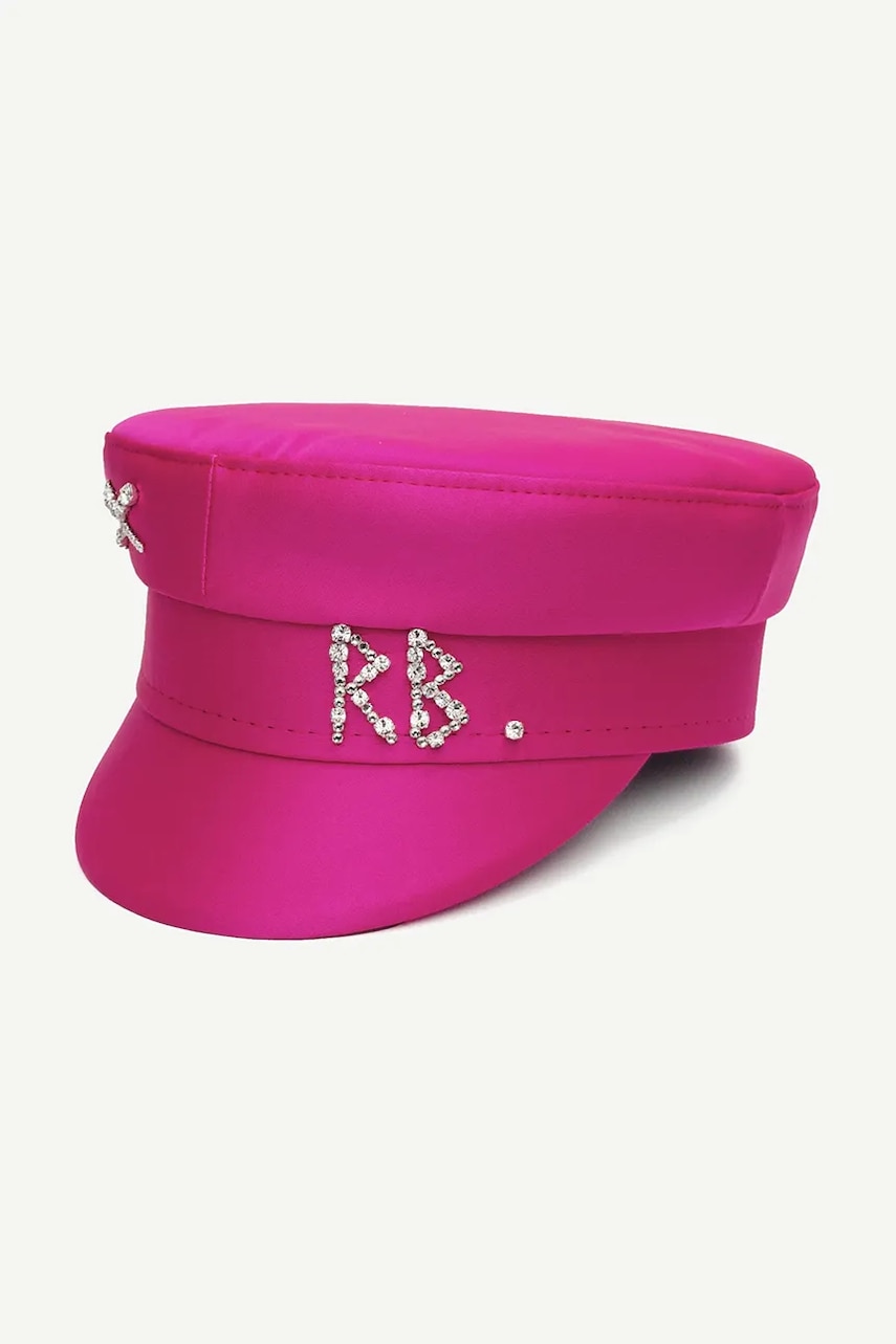 RUSLAN BAGINSKIY κασκέτο γυναικείο Crystal-embellished Satin Baker Boy Cap