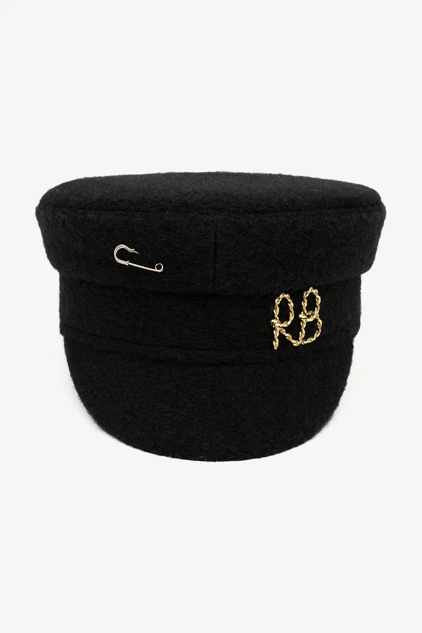 RUSLAN BAGINSKIY RUSLAN BAGINSKIY κασκέτο γυναικείο με μαλλί Logo-embellished Baker Boy Cap - 3