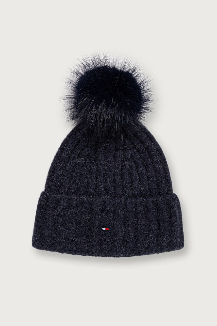 Tommy Hilfiger kapa s pomponom za žene s dodatkom vune