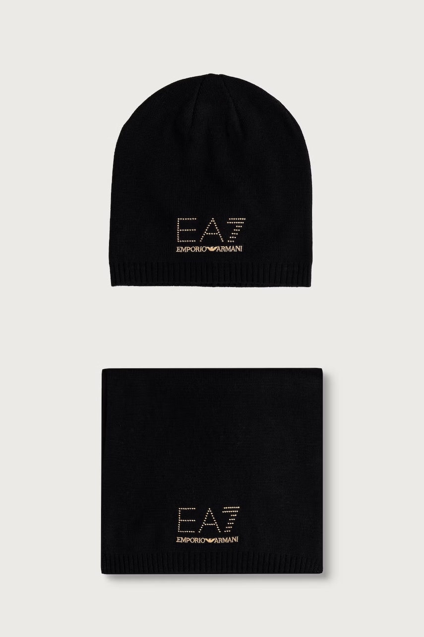 EA7 Emporio Armani  čiapka a šál dámska s vlnou