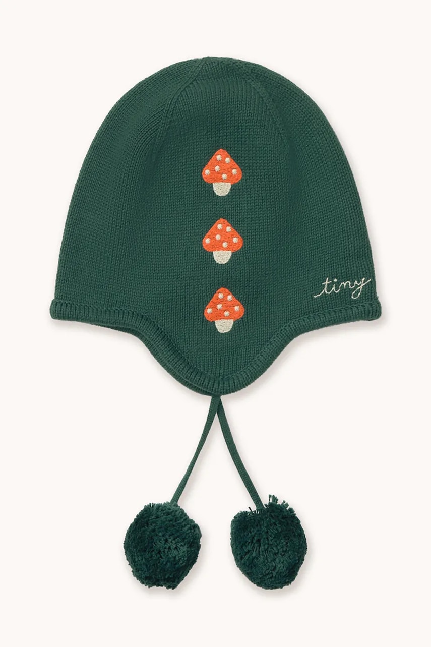 Tinycottons čiapka beanie detská bavlnená MINI MUSHROOMS EARFLAP BEANIE