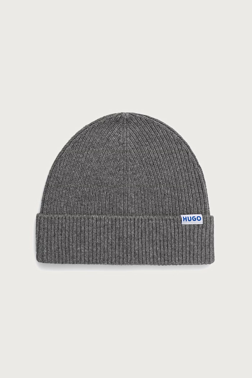 HUGO Blue  čiapka beanie pánska s vlnou Xiav_1