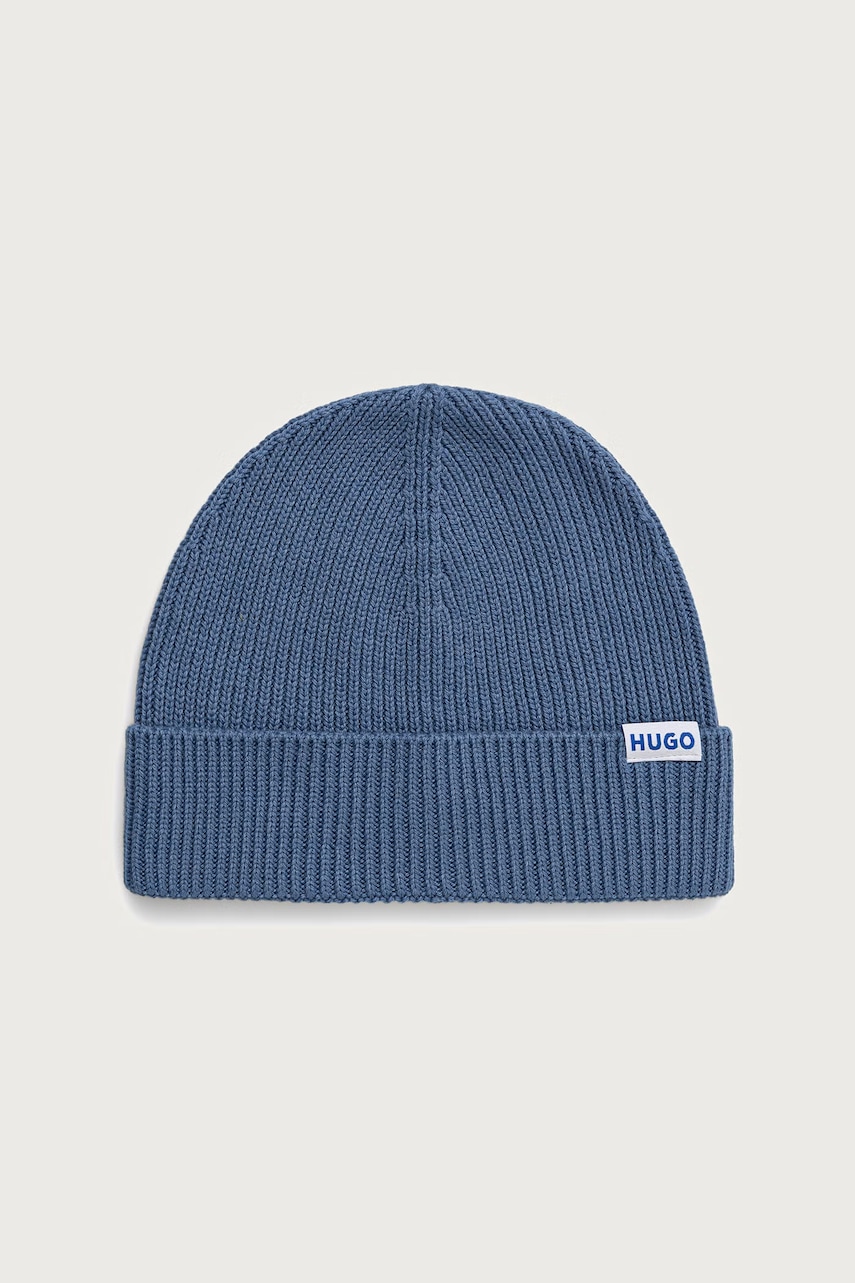 HUGO Blue  čiapka beanie pánska s vlnou Xiav_1