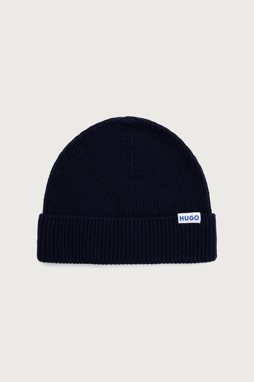 HUGO Blue  beanie pentru bărbați cu lână Xiav_1