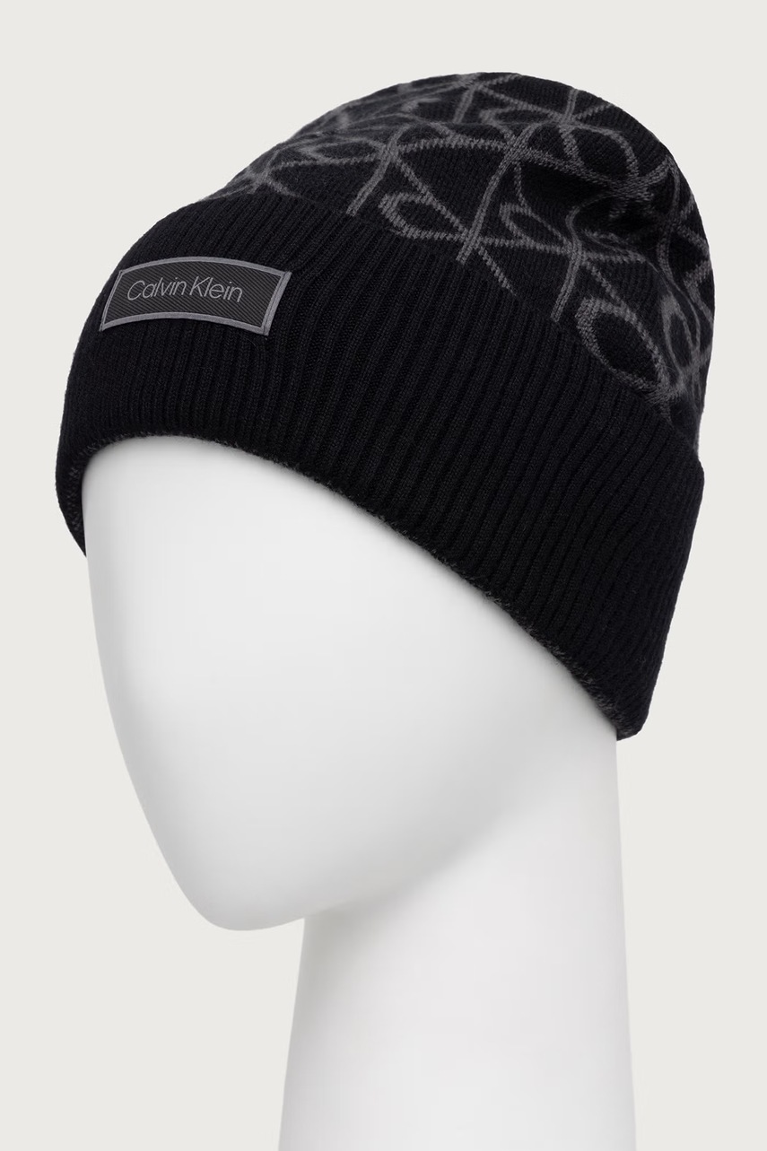 Calvin Klein  шапка beanie мъжка от вълна