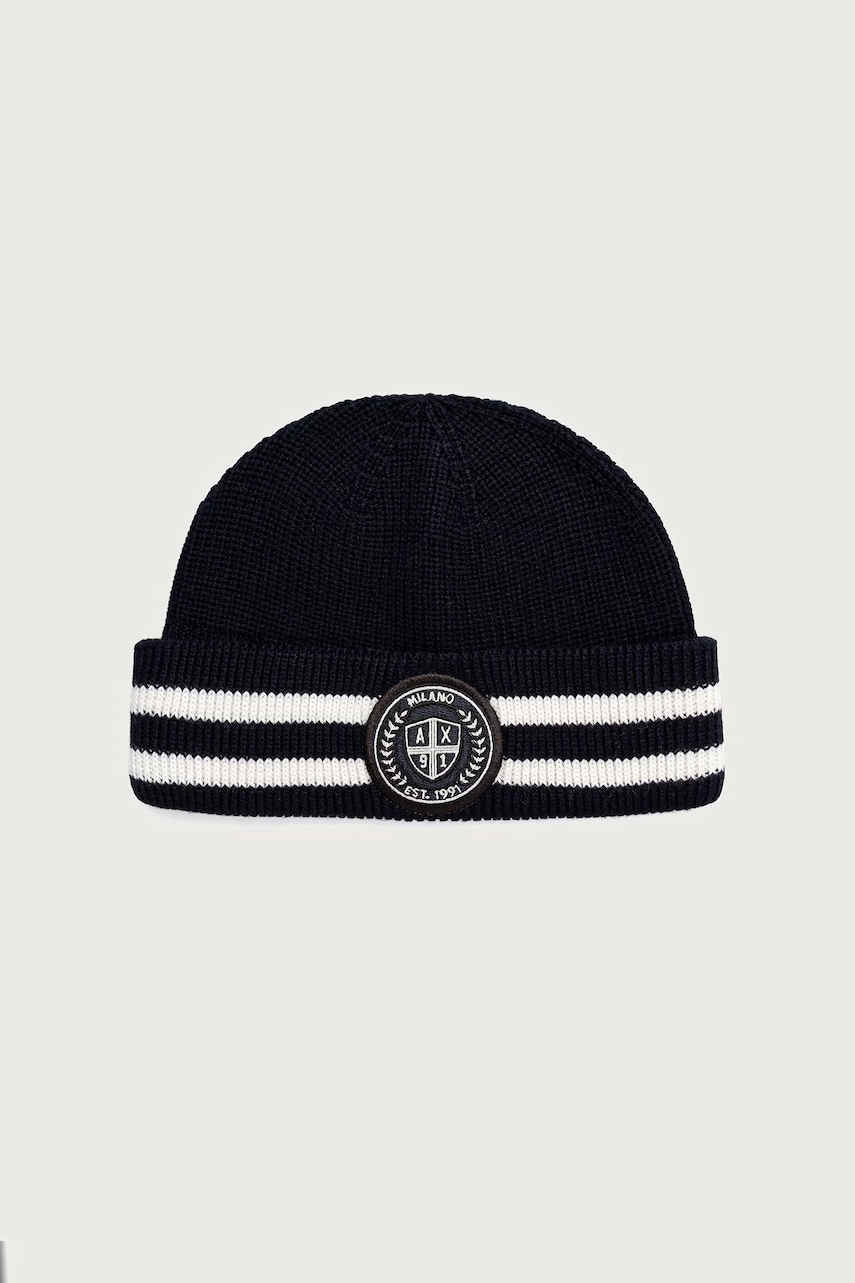 Armani Exchange čiapka beanie pánska s vlnou