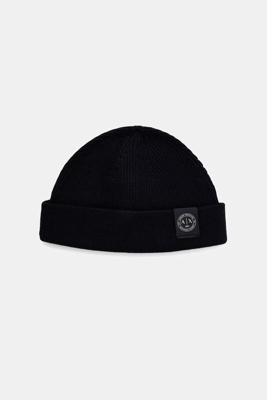 Armani Exchange czapka beanie męska z dodatkiem wełny