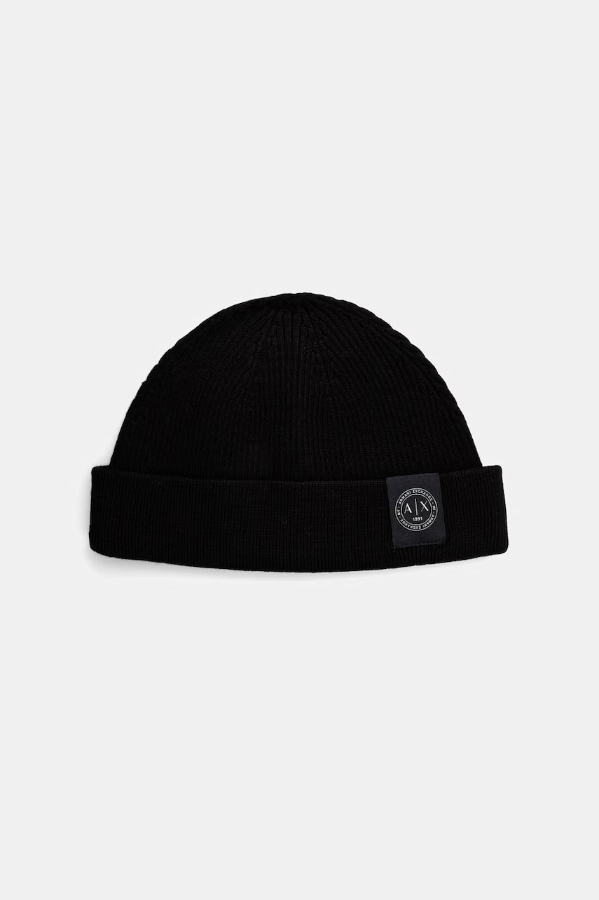 Armani Exchange czapka beanie męska z dodatkiem wełny