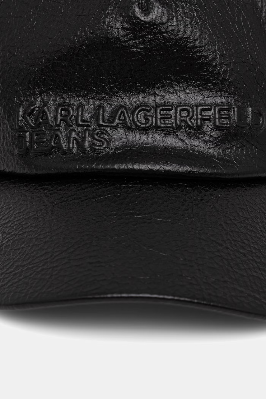 Karl Lagerfeld Jeans čiapka so šiltom pánska z imitácie kože