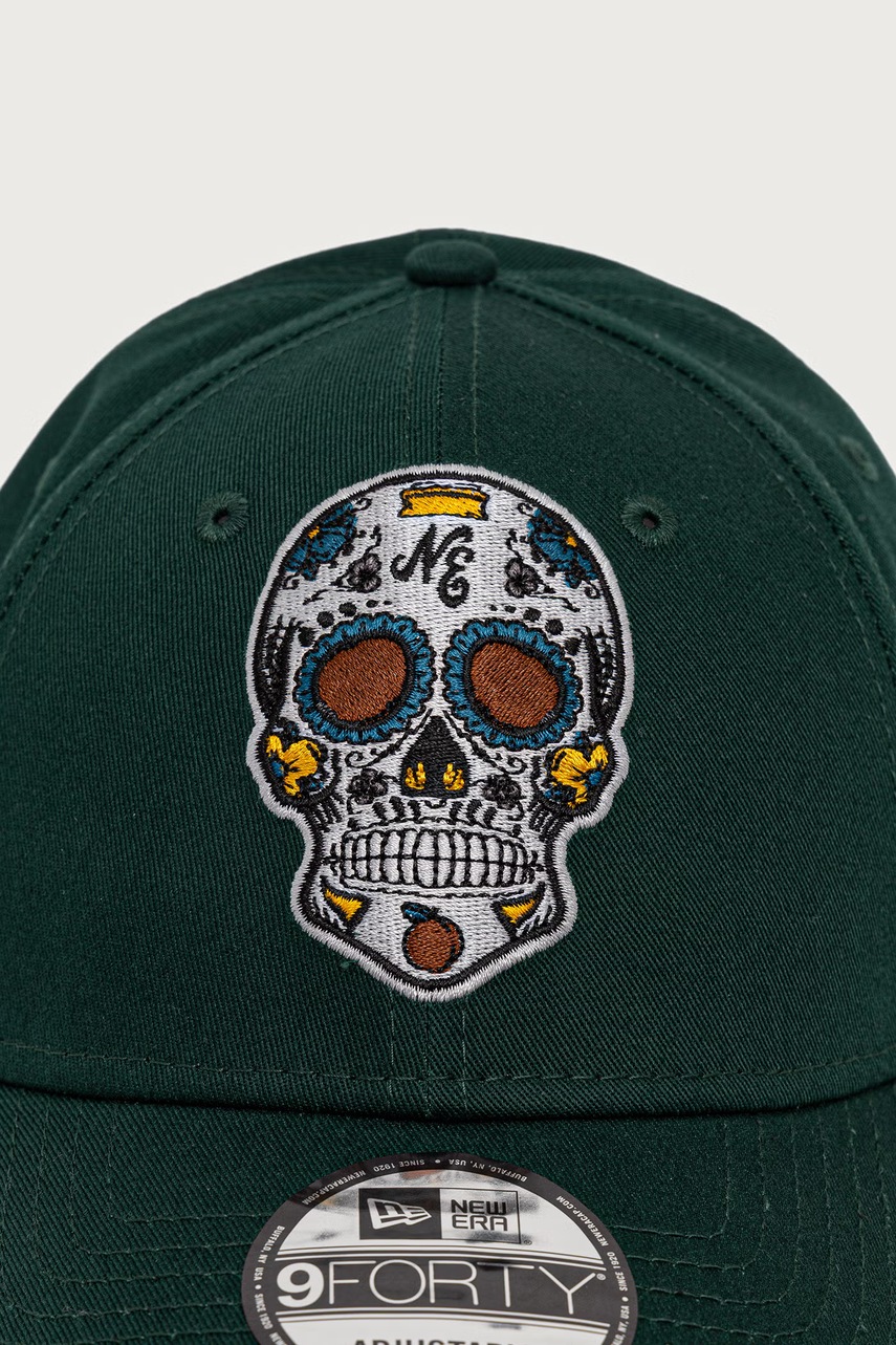 New Era  шапка с козирка от памук NE SKULL 940 DKG