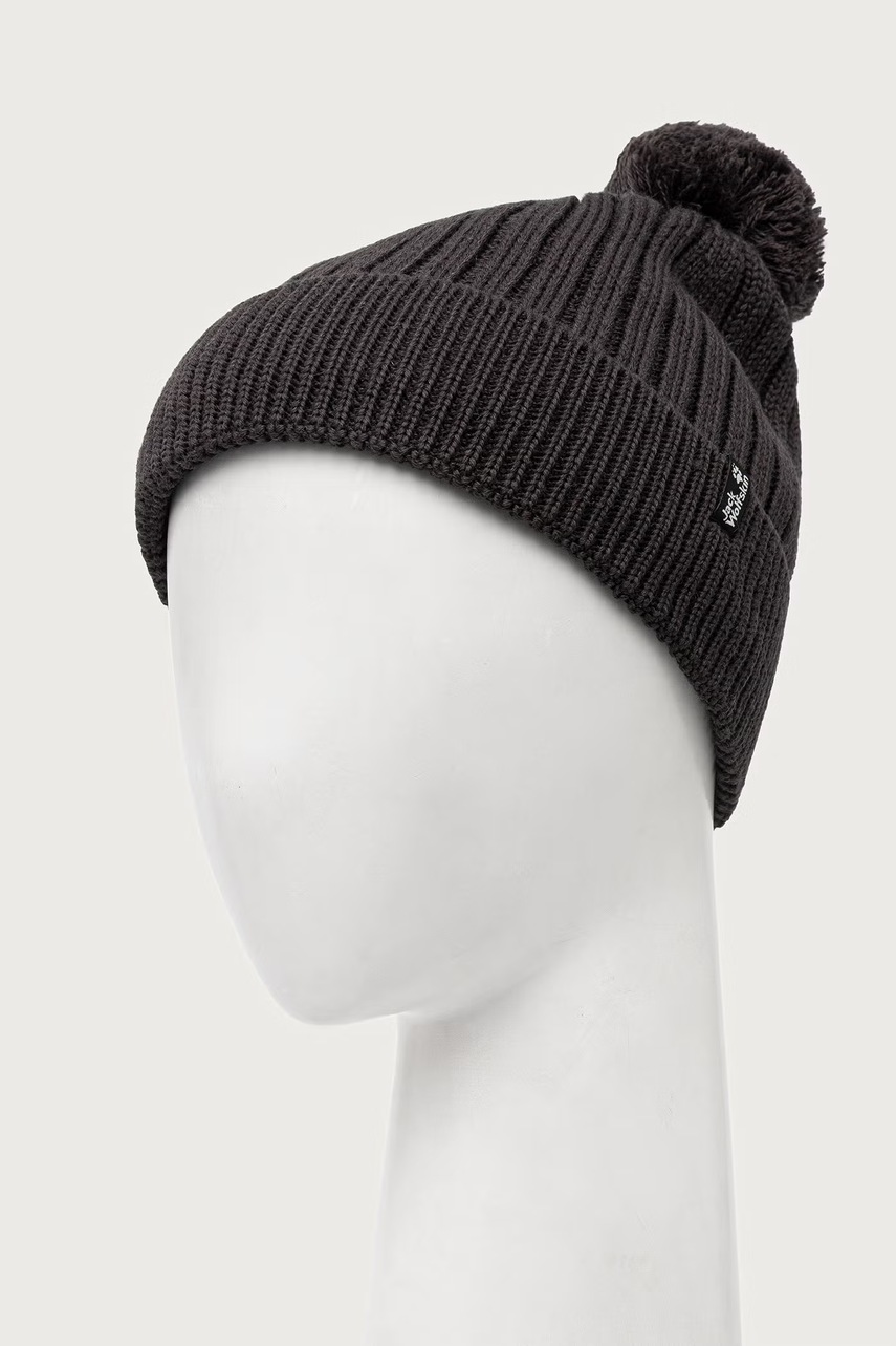Jack Wolfskin  шапка с помпон от вълнена материя