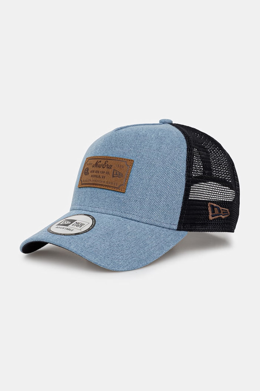 New Era šiltovka trucker DENIM LEATHER PATCH TRUCKER