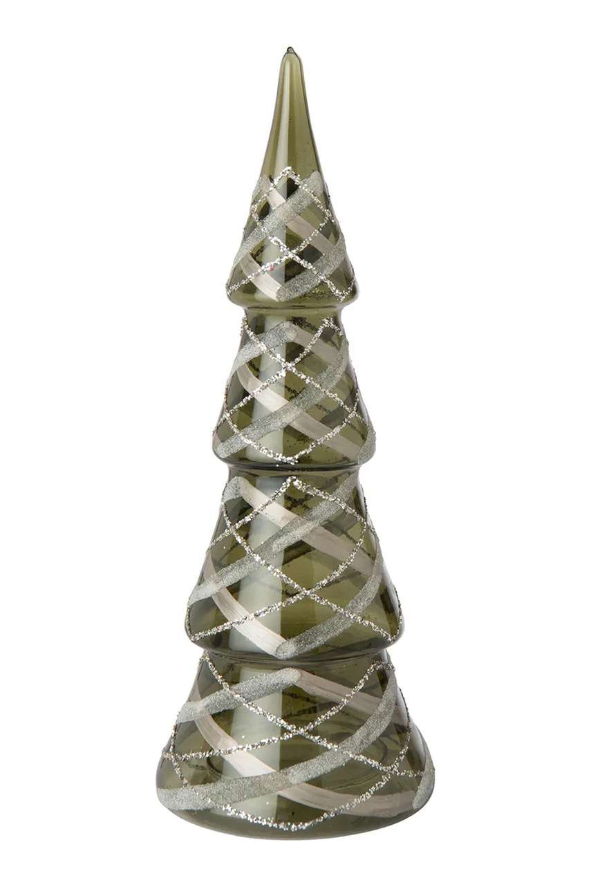 J-Line božićno drvce ukrasno od bojanog stakla 27 x 10 cm