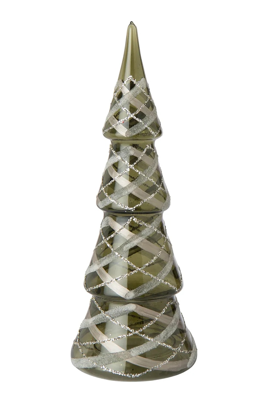 J-Line božićno drvce ukrasno od bojanog stakla 27 x 10 cm