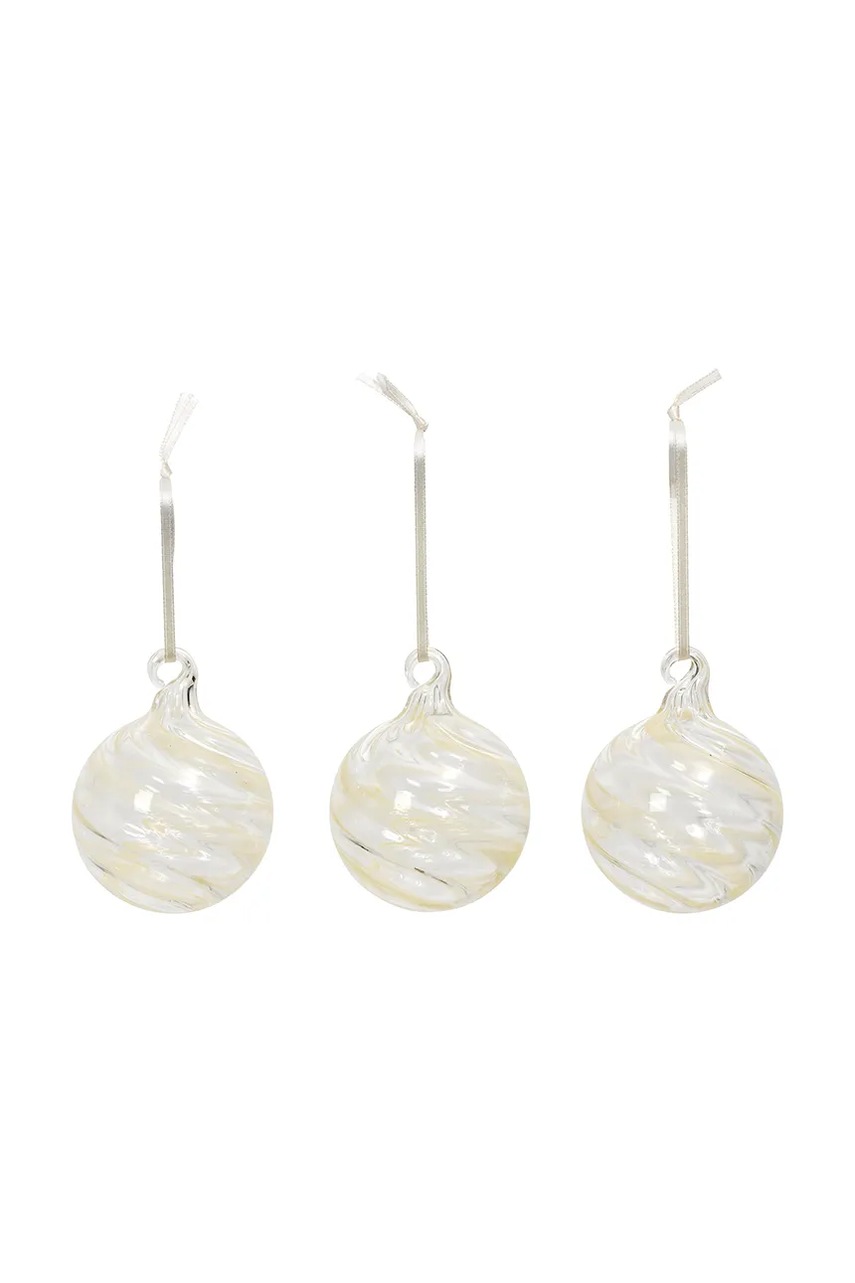 Broste Copenhagen set kuglica za bor od stakla 3-pack