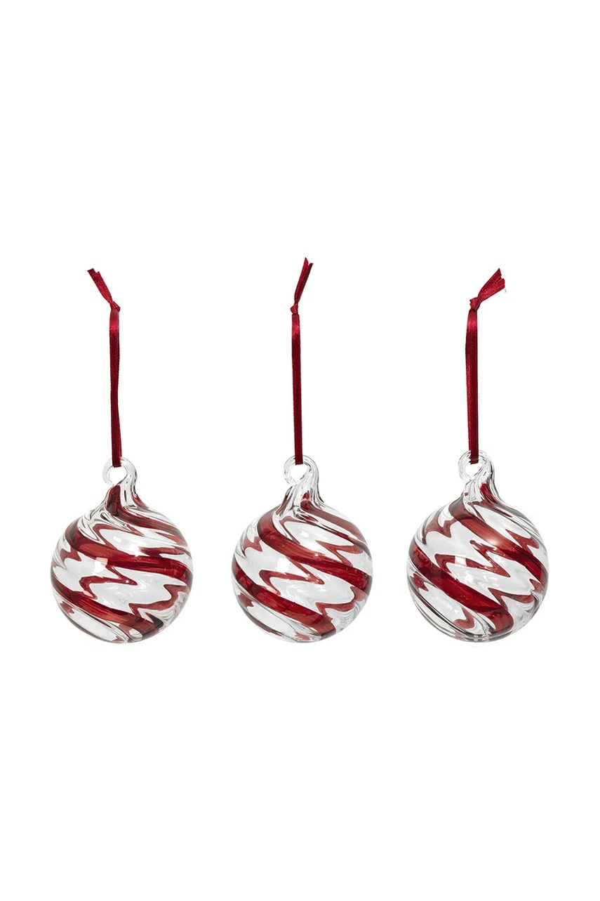 Broste Copenhagen set kuglica za bor od stakla 3-pack