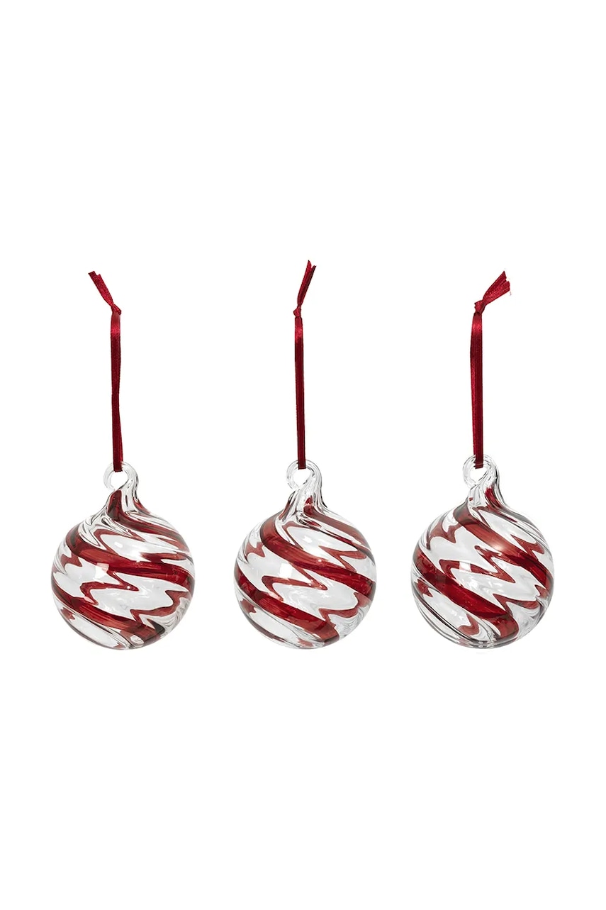 Broste Copenhagen set kuglica za bor od stakla 3-pack