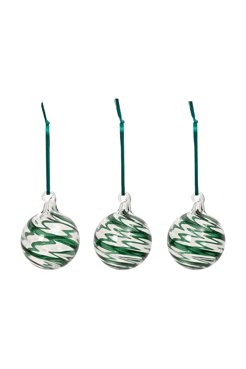 Broste Copenhagen set kuglica za bor od stakla 3-pack