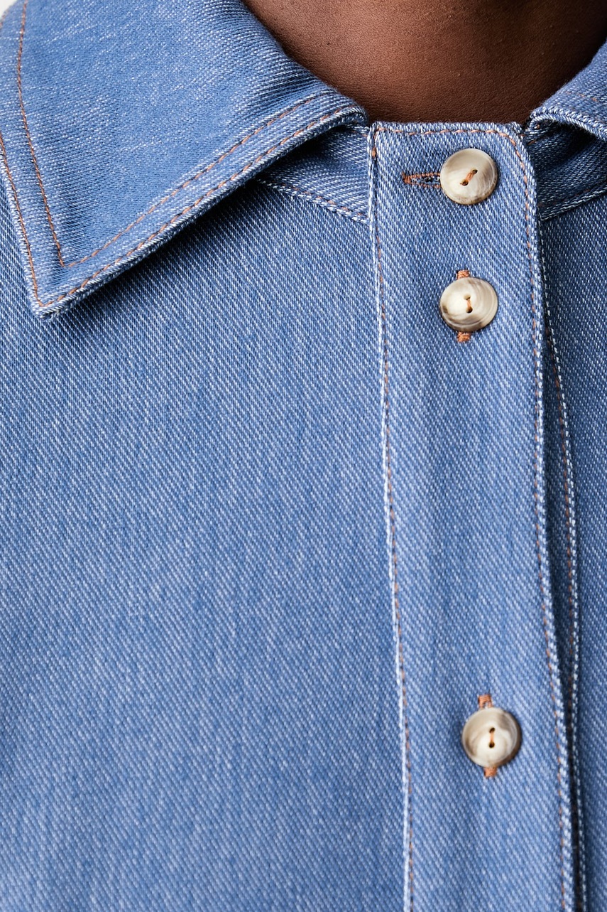 MM by Max Mara MM by Max Mara πουκάμισο γυναικείο με βισκόζη MMLRAFIA - 5